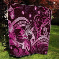 Maori Romantic Valentine Quilt The Hongi Kiss Pink Galaxy