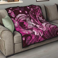 Maori Romantic Valentine Quilt The Hongi Kiss Pink Galaxy