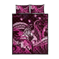Maori Romantic Valentine Quilt Bed Set The Hongi Kiss Pink Galaxy