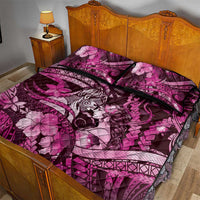 Maori Romantic Valentine Quilt Bed Set The Hongi Kiss Pink Galaxy