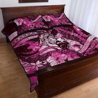 Maori Romantic Valentine Quilt Bed Set The Hongi Kiss Pink Galaxy