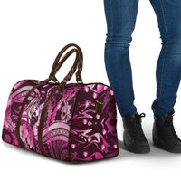 Maori Romantic Valentine Travel Bag The Hongi Kiss Pink Galaxy