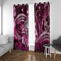 Maori Romantic Valentine Window Curtain The Hongi Kiss Pink Galaxy