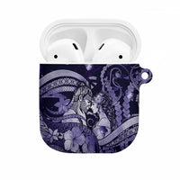 Maori Romantic Valentine AirPods Case The Hongi Kiss Purple Galaxy