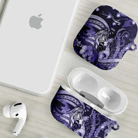 Maori Romantic Valentine AirPods Case The Hongi Kiss Purple Galaxy