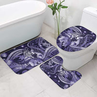 Maori Romantic Valentine Bathroom Set The Hongi Kiss Purple Galaxy