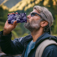 Personalised Maori Romantic Valentine 4 in 1 Can Cooler Tumbler The Hongi Kiss Purple Galaxy