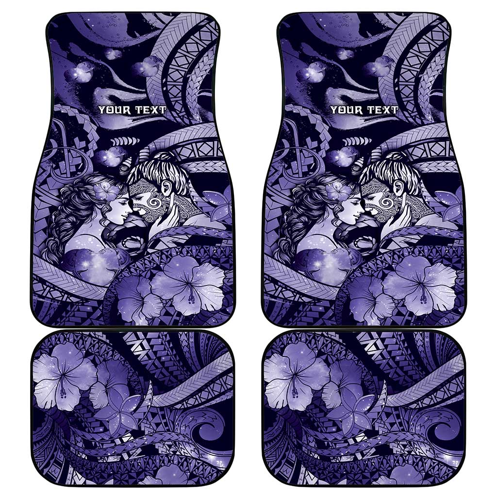Personalised Maori Romantic Valentine Car Mats The Hongi Kiss Purple Galaxy
