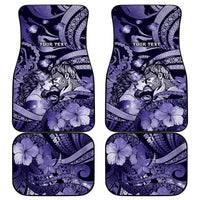 Personalised Maori Romantic Valentine Car Mats The Hongi Kiss Purple Galaxy