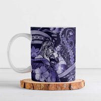 Personalised Maori Romantic Valentine Ceramic Mug The Hongi Kiss Purple Galaxy