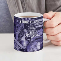 Personalised Maori Romantic Valentine Ceramic Mug The Hongi Kiss Purple Galaxy