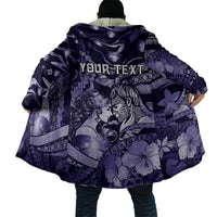 Personalised Maori Romantic Valentine Cloak The Hongi Kiss Purple Galaxy
