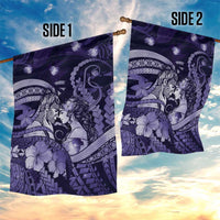 Maori Romantic Valentine Garden Flag The Hongi Kiss Purple Galaxy