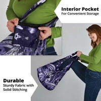 Maori Romantic Valentine Grocery Bag The Hongi Kiss Purple Galaxy