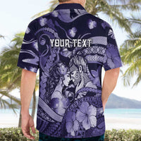 Personalised Maori Romantic Valentine Hawaiian Shirt The Hongi Kiss Purple Galaxy DT05 - Polynesian Pride