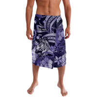 Personalised Maori Romantic Valentine Lavalava The Hongi Kiss Purple Galaxy