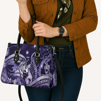 Maori Romantic Valentine Leather Bag The Hongi Kiss Purple Galaxy