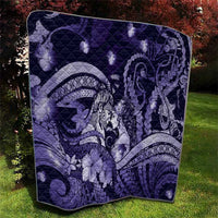 Maori Romantic Valentine Quilt The Hongi Kiss Purple Galaxy