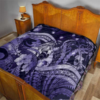 Maori Romantic Valentine Quilt The Hongi Kiss Purple Galaxy