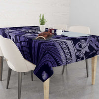 Maori Romantic Valentine Tablecloth The Hongi Kiss Purple Galaxy