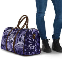 Maori Romantic Valentine Travel Bag The Hongi Kiss Purple Galaxy