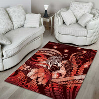 Maori Romantic Valentine Area Rug The Hongi Kiss Red Galaxy