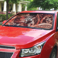 Maori Romantic Valentine Auto Sun Shade The Hongi Kiss Red Galaxy