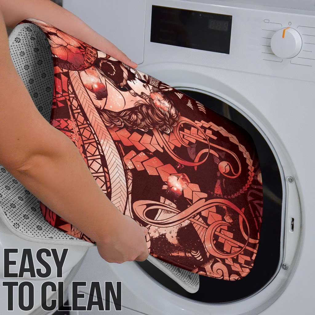 Maori Romantic Valentine Bathroom Set The Hongi Kiss Red Galaxy