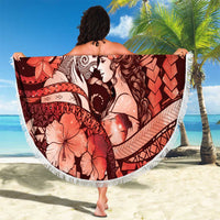 Maori Romantic Valentine Beach Blanket The Hongi Kiss Red Galaxy