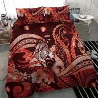 Maori Romantic Valentine Bedding Set The Hongi Kiss Red Galaxy