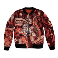 Personalised Maori Romantic Valentine Bomber Jacket The Hongi Kiss Red Galaxy