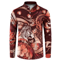 Personalised Maori Romantic Valentine Button Sweatshirt The Hongi Kiss Red Galaxy