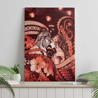 Maori Romantic Valentine Canvas Wall Art The Hongi Kiss Red Galaxy