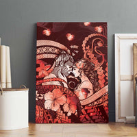 Maori Romantic Valentine Canvas Wall Art The Hongi Kiss Red Galaxy