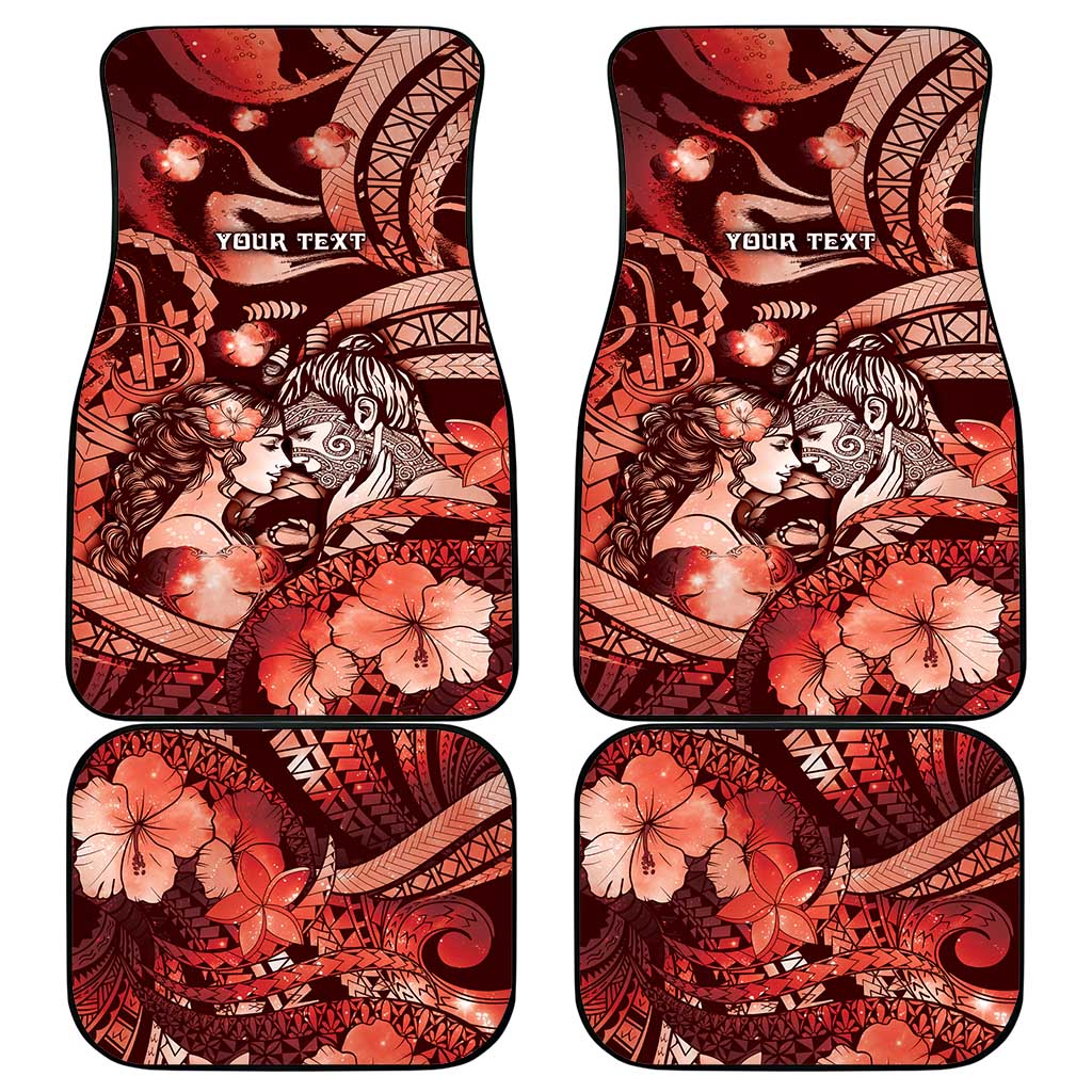 Personalised Maori Romantic Valentine Car Mats The Hongi Kiss Red Galaxy