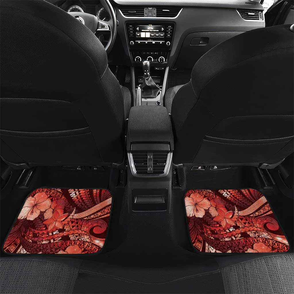 Personalised Maori Romantic Valentine Car Mats The Hongi Kiss Red Galaxy