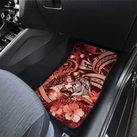 Personalised Maori Romantic Valentine Car Mats The Hongi Kiss Red Galaxy