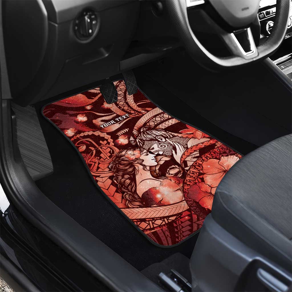 Personalised Maori Romantic Valentine Car Mats The Hongi Kiss Red Galaxy