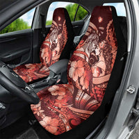 Maori Romantic Valentine Car Seat Cover The Hongi Kiss Red Galaxy
