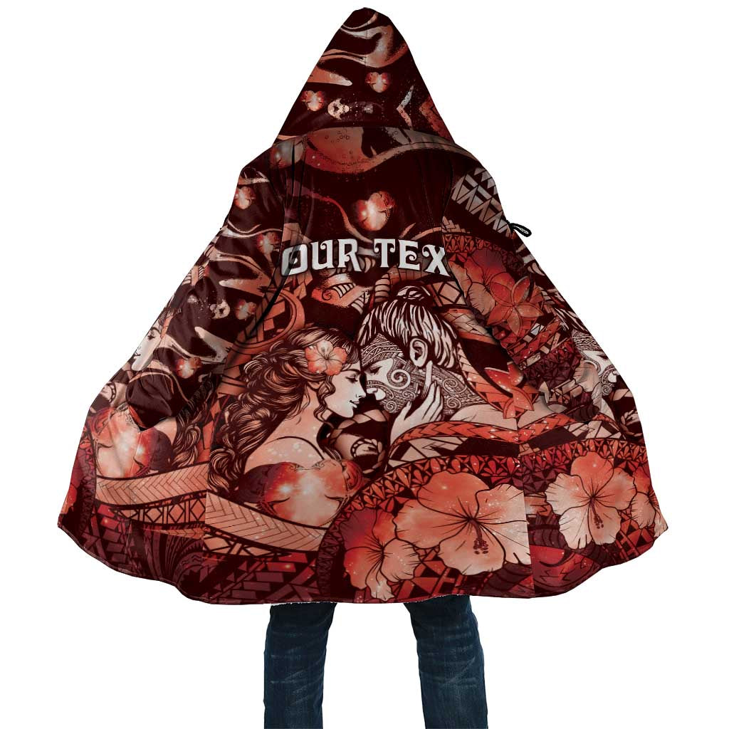 Personalised Maori Romantic Valentine Cloak The Hongi Kiss Red Galaxy