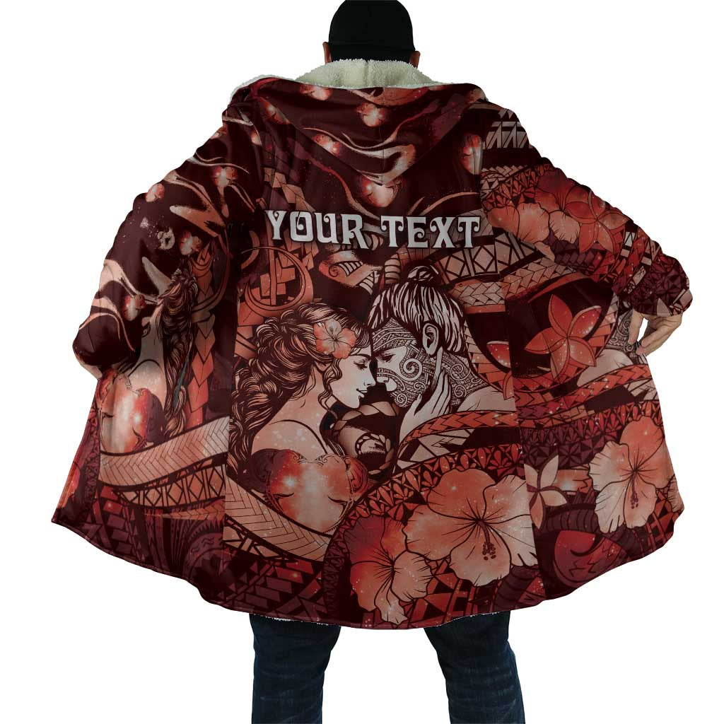 Personalised Maori Romantic Valentine Cloak The Hongi Kiss Red Galaxy