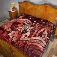 Maori Romantic Valentine Quilt The Hongi Kiss Red Galaxy DT05 - Polynesian Pride