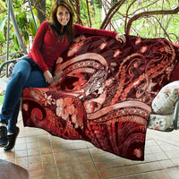 Maori Romantic Valentine Quilt The Hongi Kiss Red Galaxy DT05 - Polynesian Pride