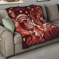 Maori Romantic Valentine Quilt The Hongi Kiss Red Galaxy DT05 - Polynesian Pride