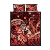 Maori Romantic Valentine Quilt Bed Set The Hongi Kiss Red Galaxy