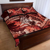 Maori Romantic Valentine Quilt Bed Set The Hongi Kiss Red Galaxy