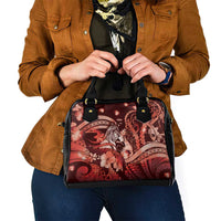 Maori Romantic Valentine Shoulder Handbag The Hongi Kiss Red Galaxy
