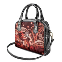 Maori Romantic Valentine Shoulder Handbag The Hongi Kiss Red Galaxy