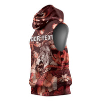 Personalised Maori Romantic Valentine Sleeveless Hoodie The Hongi Kiss Red Galaxy DT05 - Polynesian Pride