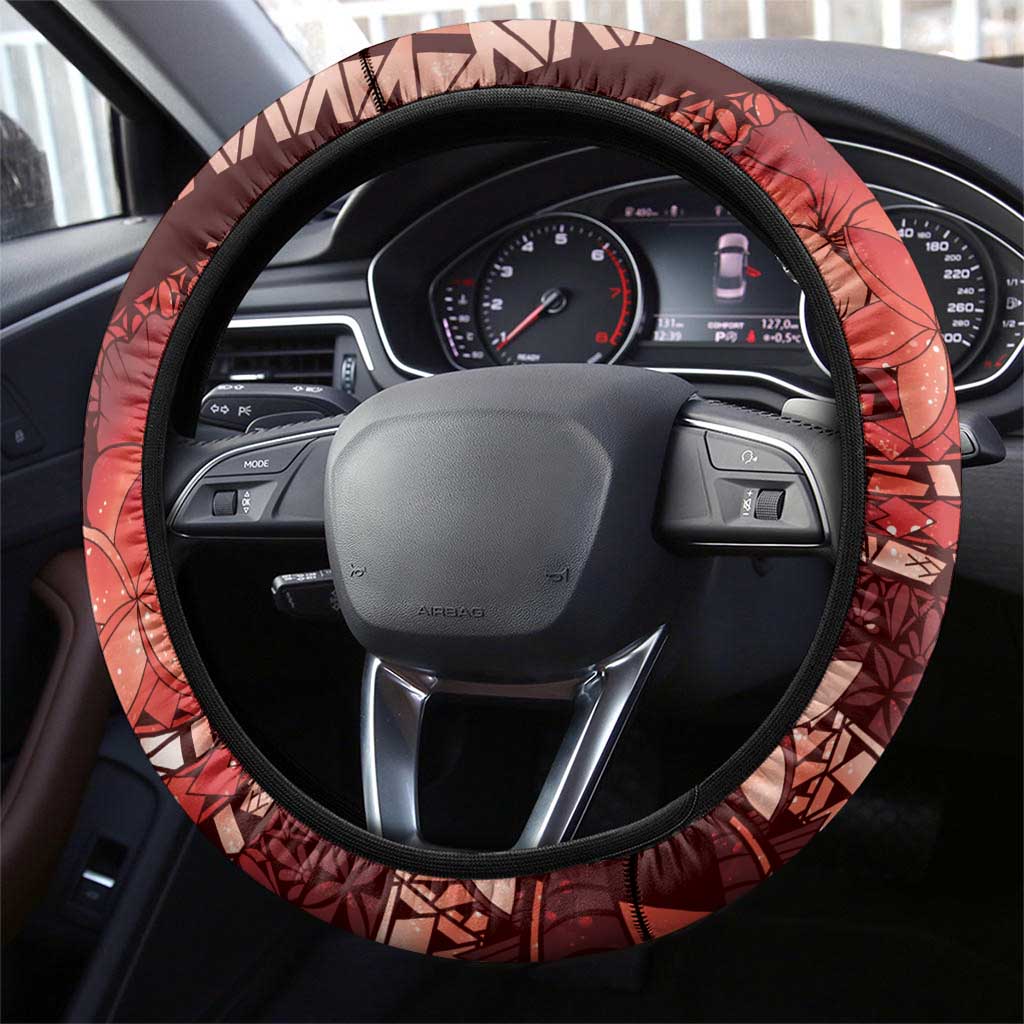 Maori Romantic Valentine Steering Wheel Cover The Hongi Kiss Red Galaxy